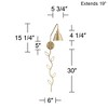 360 Lighting Marybel Modern Swing Arm Wall Lamp with Cord Cover Brass Gold Plug-in Light Fixture Tapered Metal Shade for Bedroom Bedside Living Room - 4 of 4