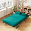 39″ Convertible Chair Bed, Tri-Fold Sofa Bed with Adjustable Backrest & Pillow with Sturdy Steel Frame for Home & Office, Antique Green - 2 of 4