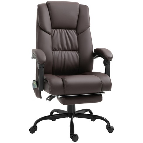 Vinsetto High Back Vibration Massage Office Chair with 6 Points, Hight  Adjustable Reclining Office Chair with Retractable Footrest and Remote,  Brown