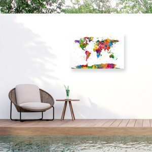 Michael Tompsett Map of the World Watercolor Outdoor Canvas Art - 1 of 4