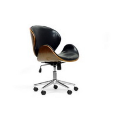 Espresso Finished Bruce and Modern Office Chair Black/Brown - Baxton Studio