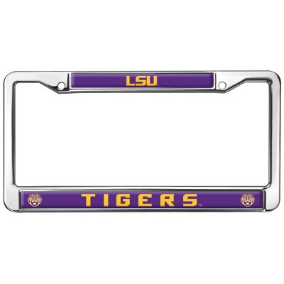 LSU Tigers Logo Full Size Standard License Plate Metal Frame