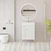 Whisen 21.6" Freestanding Bathroom Vanity with Ceramic Sink with Soft-Close Wave-Pattern Door and Open Left Side Storage - 2 of 4