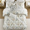 Okak Queen/King 6-Piece Cotton Sateen Printed Bed Comforter with Flower Pattern,Comfortable Quilt Comforter Bedding Sets,Machine Washable - 3 of 4