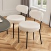 VYNXARIA White Seat Cushion Black Steel Frame Comfort Dining Room Chair with Upholstered Backrest for Dining Room Bedroom, White - 3 of 4