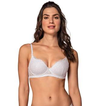 🤍 JEZEBEL White Caress Too Lace Bustier Strapless Bra Gel Push-Up