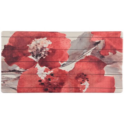 J&V Textiles Poppy Sketch Tile Blue 20 in. x 39 in. Anti-Fatigue Kitchen Mat