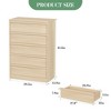 5-Drawer Dresser for Bedroom, Modern Tall 5-Drawer Dresser with Large Drawers, Wooden Dresser Organizer for Living Room, Nursery, Entryway, Natural - 2 of 4
