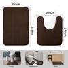 PiccoCasa Memory Foam Bathroom Rugs Non-Slip and U-shaped Toilet Mat 2 Pcs - 3 of 4