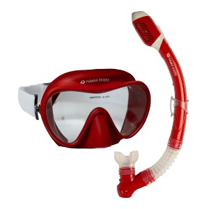 Hawaii Divers Deep Sea Adult Snorkel Combo – Red (Unisex) - 1 of 3