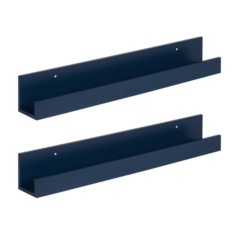 2pc 24&#34; Levie Wood Picture Ledge Wall Shelf Set Navy Blue - Kate &#38; Laurel All Things Decor, 1 of 7