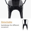 YOUNIKE 17.32" Metal Dining Chairs Set of 4 with Removable Backrest Stackable Patio Chair for Cafe Bistro - 3 of 4