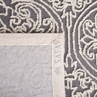 Handmade Dark Grey and Light Grey Wool Tufted Area Rug