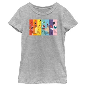 Girl's Pokemon Character Box-up Rainbow T-Shirt - 1 of 4
