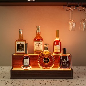 LED Lighted Liquor Bottle Display Shelf Bar Display Shelf, DIY Illuminated Bottle Shelf with App & Remote Control Freestanding Holding Bottles for Home Bar, Party - 1 of 4