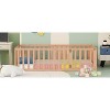 Twin Size Wood Floor Bed Frame with Fence and Door White - 2 of 4