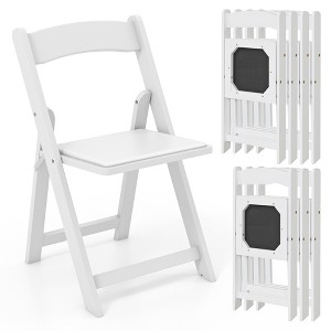 Tangkula Set of 8 Dining Chairs w/ Rubber Wood Legs & Padded Seat for Home Office Events - 1 of 4