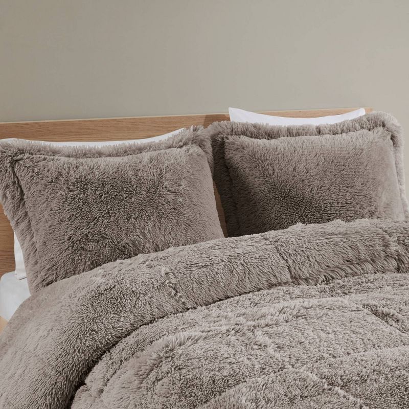  Intelligent Design Leena Shaggy Long Faux Fur Comforter Mini Set, 5 of 16