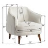 DYHOME Mid-Century Modern Accent Chair, Tufted Upholstered Armchair for Living Room, Bedroom, Set of 2 - 3 of 4