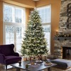 LuxenHome 7Ft Pre-Lit Flocked Fraser Fir Full Artificial Christmas Tree Green - 4 of 4