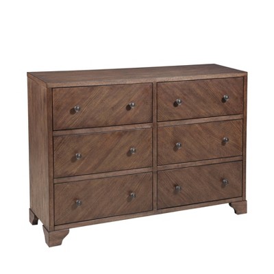 6 Drawer Accent Storage Chest Brown - HomeFare