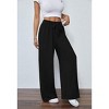 Women's Wide Leg Straight Long Pants Summer Fall Casual Sweatpants Elastic Waist with Drawstring Baggy Loose Fit Pants With Pocket - 2 of 4