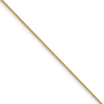 Black Bow Jewelry 0.8mm 14k Yellow Gold Solid Baby Wheat Chain Necklace