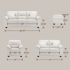 4 Piece Living Room Set, Faux Leather Sofa Set with Storage Ottoman Bench, Ultimate Comfort Couch for Living Room,Lounge Room-Morden Fort - 3 of 4