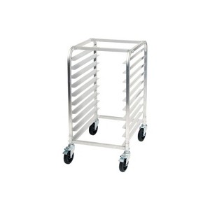 Winco Pan Rack with Brakes, 10-Tier End-Load Sheet, Aluminum, 3? Spacing - 1 of 2