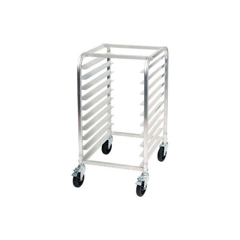 Winco Pan Rack with Brakes, 10-Tier End-Load Sheet, Aluminum, 3? Spacing, 1 of 3
