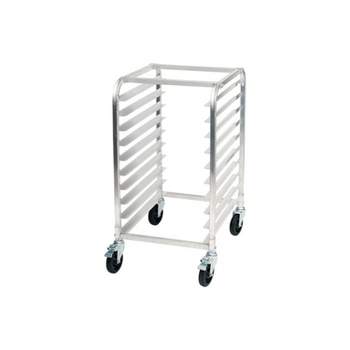 Winco Pan Rack with Brakes, 10-Tier End-Load Sheet, Aluminum, 3? Spacing