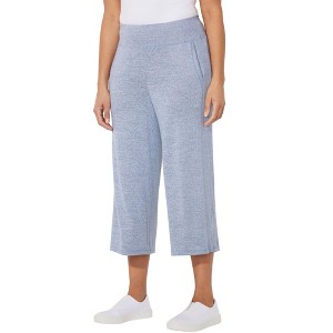 Catherines Women's Plus Size Impossibly Soft Wide Leg Capri - 1 of 4