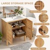 Lyngins Vintage Bathroom Vanity with Sink, Bathroom Storage Cabinet,Farmhouse Bathroom Vanity Cabinet with Ceramic Basin & Adjustable Shelves - 2 of 4