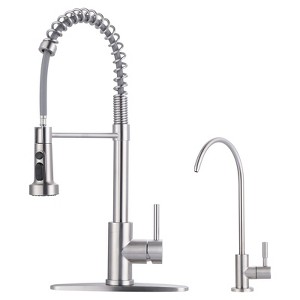 WOWOW 2-in-1 Kitchen Faucet Set, SUS 304 Stainless Steel Pull Down Faucet with Drinking Water Faucet - 1 of 4