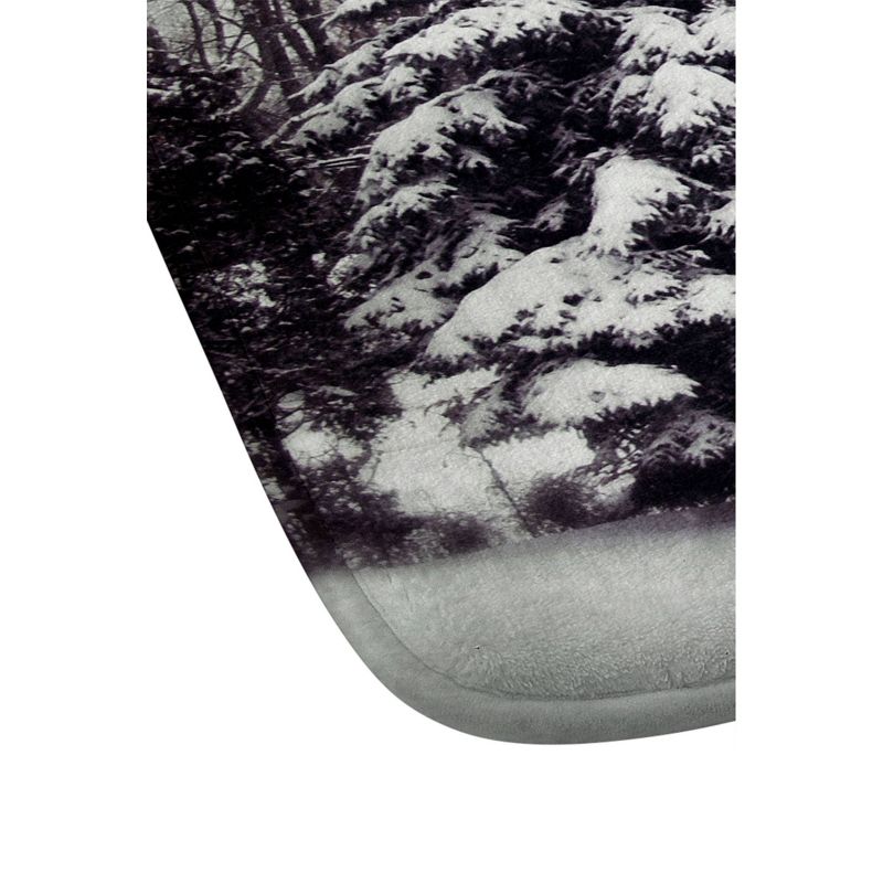 24&#34;x36&#34; Snow and Pines Bath Mat Black/Gray - Deny Designs, 5 of 8