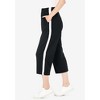 Woman Within Plus Size Petite Side-Stripe Cotton French Terry Capri - 4 of 4