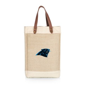 NFL Carolina Panthers Pinot Jute Insulated Wine Bag - Beige - 1 of 4