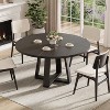 COZONY 47" Round Dining Table for 4-6 People, Modern Kitchen Table with Sturdy Cross-Shaped Base & Adjustable Foot Pads, Black Table for Dining Room - 4 of 4