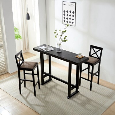 Black bar stools counter height stools, wooden kitchen island chairs