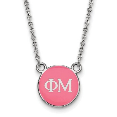Black Bow Jewelry Sterling Silver Phi Mu Greek Life Necklace 18 Inch