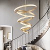 Ludomide Modern LED Light,6 Rings Gold Chandeliers Lighting Fixture for High Ceiling Staircase Dining Living Room Foyer (D27.55'') - 3 of 4