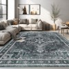 Fulvari Area Rugs for Living Room Machine Washable Non Slip Vintage Retro Rugs Low Pile Lightweight Chenille Print Rug - 2 of 4