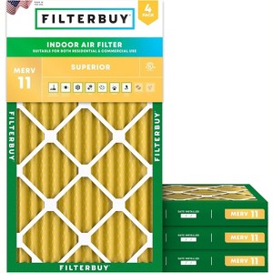 Filterbuy 17.25x35.25x2 Air Filter (4-Pack), Pleated MERV 11 Allergen Defense Replacement HVAC AC Furnace Filters (Actual Size: 17.25 x 35.25 x 1.75) - 1 of 4