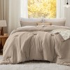 Bedsure | 3Pcs Beige Soft Warm Imitation Washed Cotton Bed Comforter Sets for All Seasons - 2 of 4