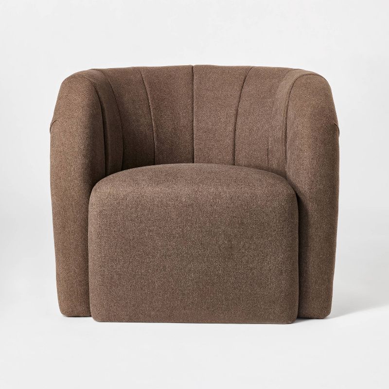 Channeled Curved Back Accent Chair Velvet - Threshold&#8482; designed with Studio McGee, 4 of 10