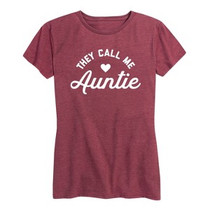Women's - Instant Message - They Call Me Auntie Short Sleeve Graphic T-Shirt - 1 of 4