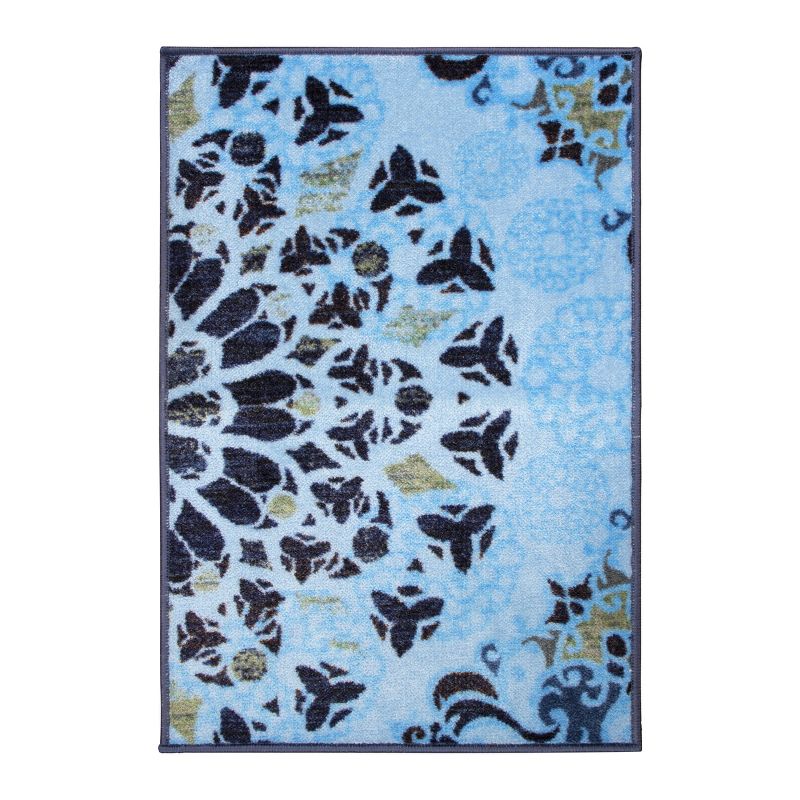 Bohemian Damask Medallion Non-Slip Washable Indoor Runner or Area Rug by Blue Nile Mills, 1 of 4