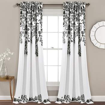 Home Boutique Tanisha Light Filtering Window Curtain Panels Black/White 52X95+2 Set
