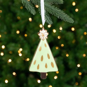 Northlight 4.5" Green and Gold Christmas Tree Hanging Ornament - 1 of 4