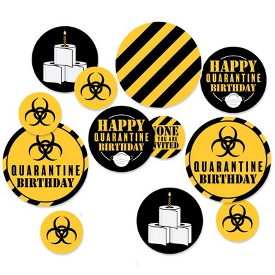 Big Dot of Happiness Happy Quarantine Birthday - Social Distancing Party Giant Circle Confetti - Party Decorations - Large Confetti 27 Count